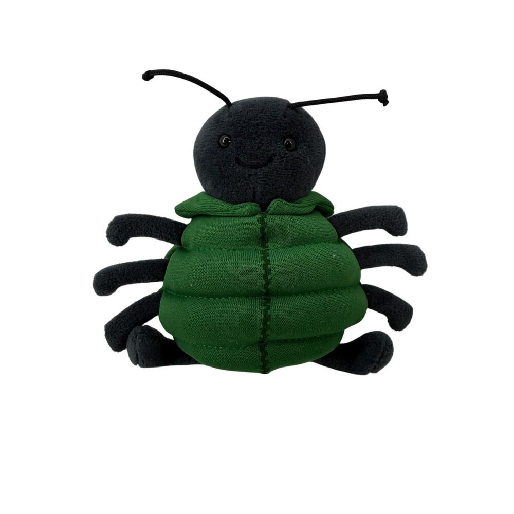 Jellycat Anoraknid Black Spider Green Puffer Vest Plush